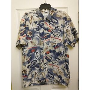 Columbia PFG Hawaiian Shirt Mens Large Florida Off Shore Fishing Vented